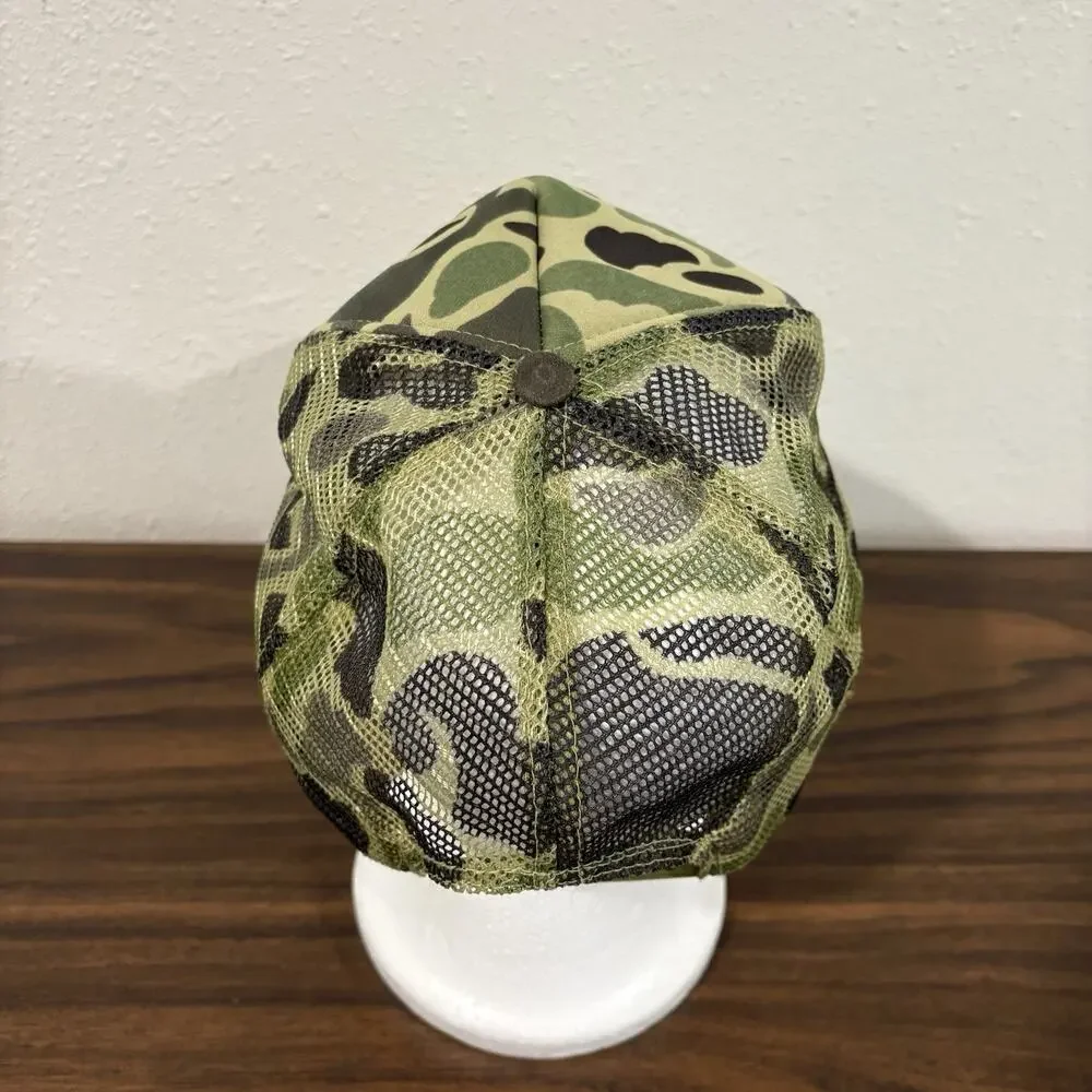 Vintage John‎ Deere Camo Hat Cap with Deer Logo Rope Southern Farm Supply Mesh